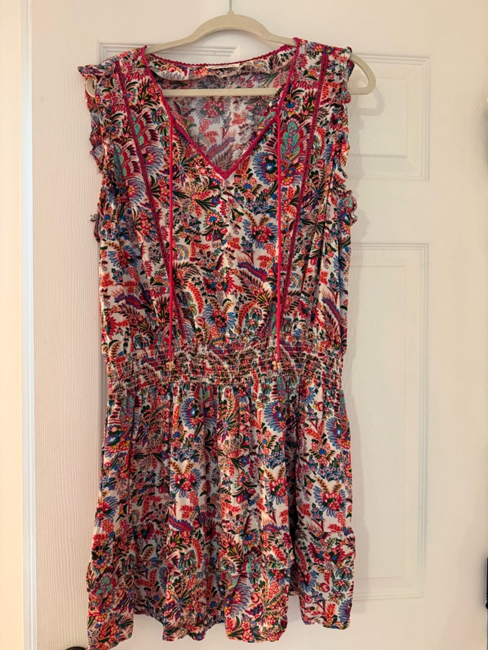 NATURAL LIFE Multicolor Floral V-Neck Mini Dress